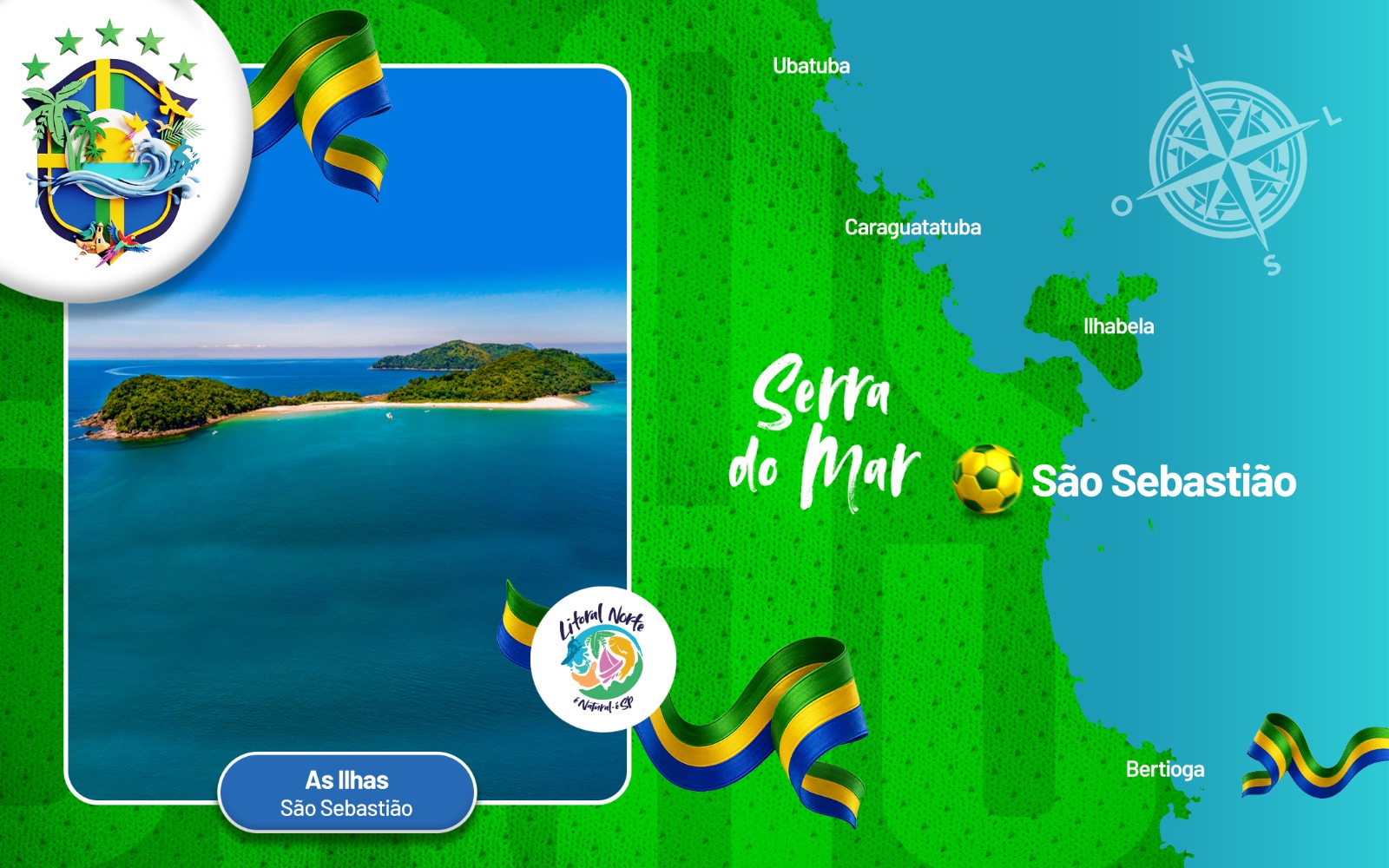 Em clima de Copa, Litoral Norte destaca atrações em campanha digital