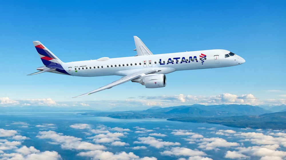 LATAM revela interior dos novos aviões Embraer E195-E2 com Wi-Fi grátis e foco em conforto